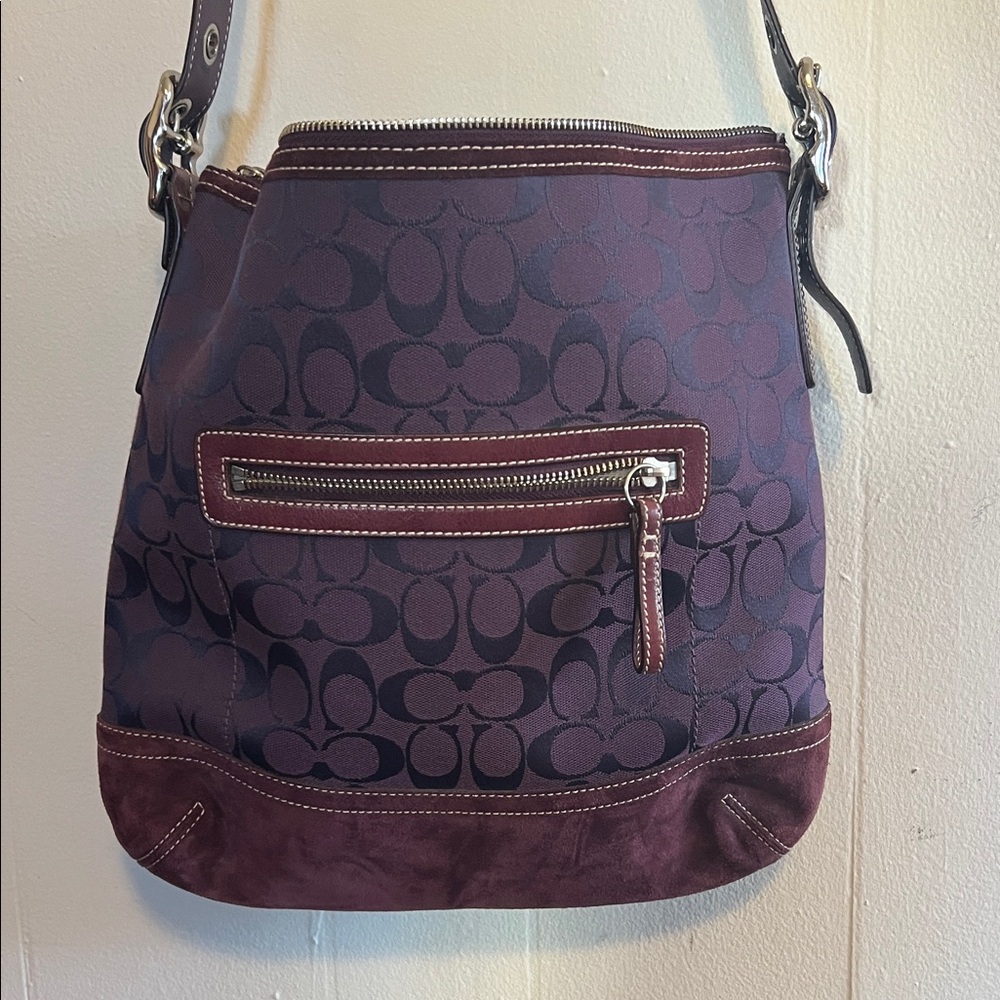 Coach vintage signature Jaguard and suede zip top - Picture 10 of 12